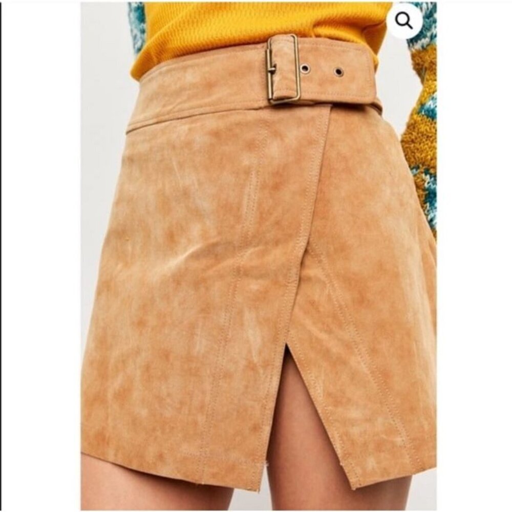 Free People Tan Mini Skirt
